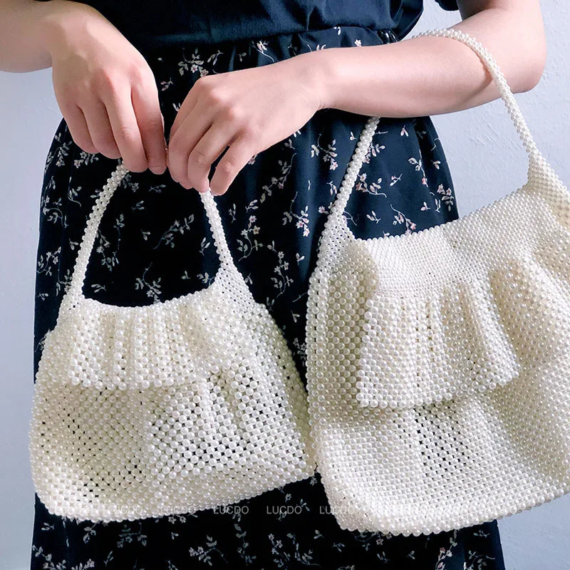 Frauen Handgemachte Braut Hochzeit Partei Abendessen Hand Taschen Luxus Perle Perlen Abend Tasche Damen Tag Kupplung Handtasche