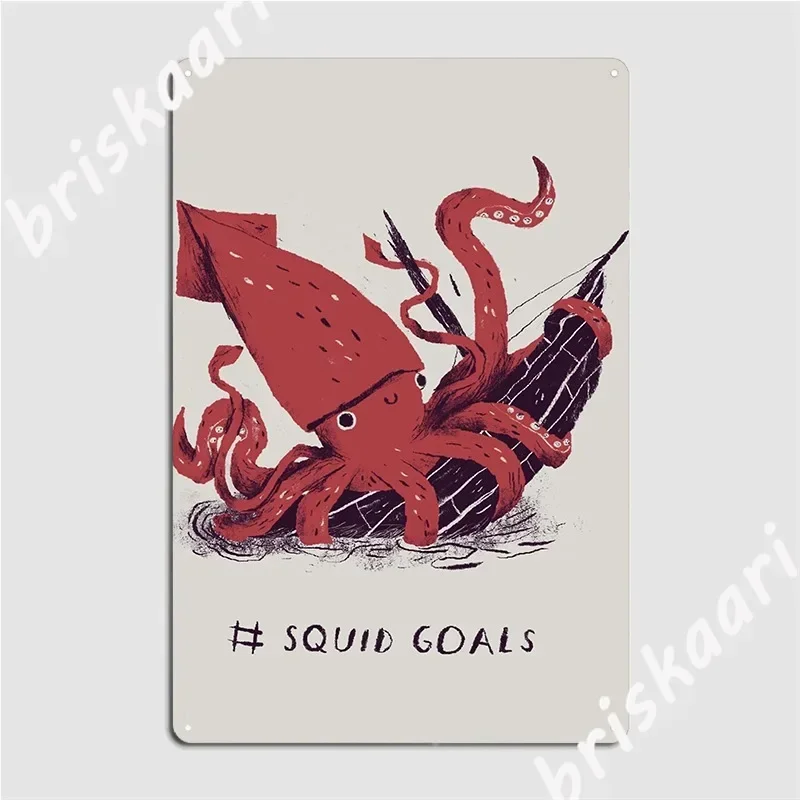 Squid Goals Metal Plaque Retro Printed Kitchen Kitchen Decoration Tin Sign Poster