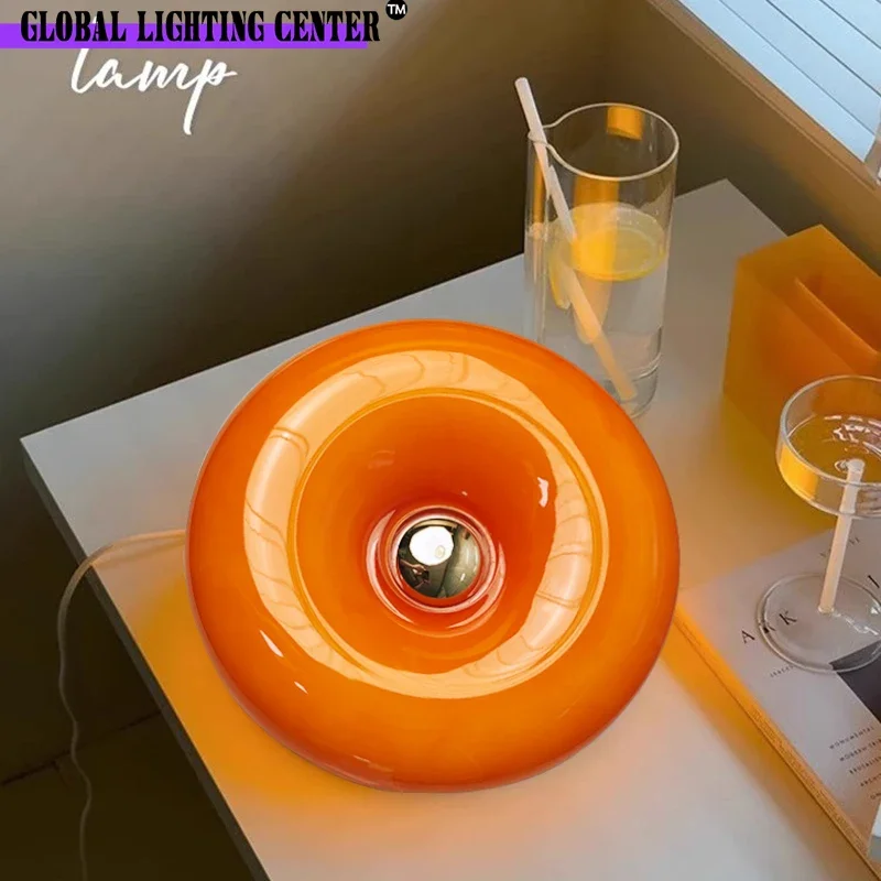 Donut Licht Oranje Glazen Wandlampen Touch 3 Kleuren Home Decor 6 Modellen Plug Wandlampen Indoor 110-220 V Donut Lampen