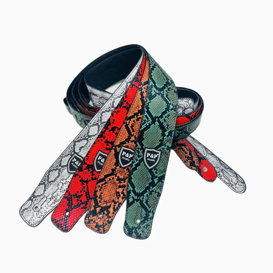 Adjustable PU Leather Guitar Strap for Electric Bass Non-Slip Padded Personalized Musical Instrument Accessories Guitar Belt