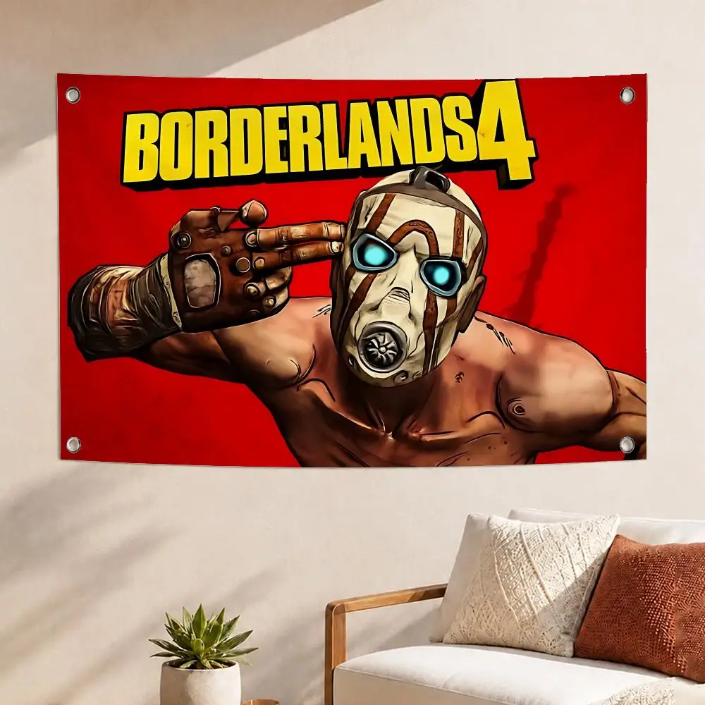 Pro Game Borderlands Flags Concert Print Backdrop Banner, Home Bedroom Outdoor Wall Hanging Decor