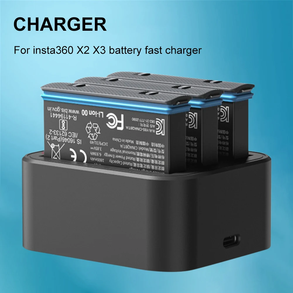 For Insta360 Battery Fast Charger Hub 1800MAH Original Power Accessories For Insta 360 X2 X3 ONE Action Camera Charging Stand