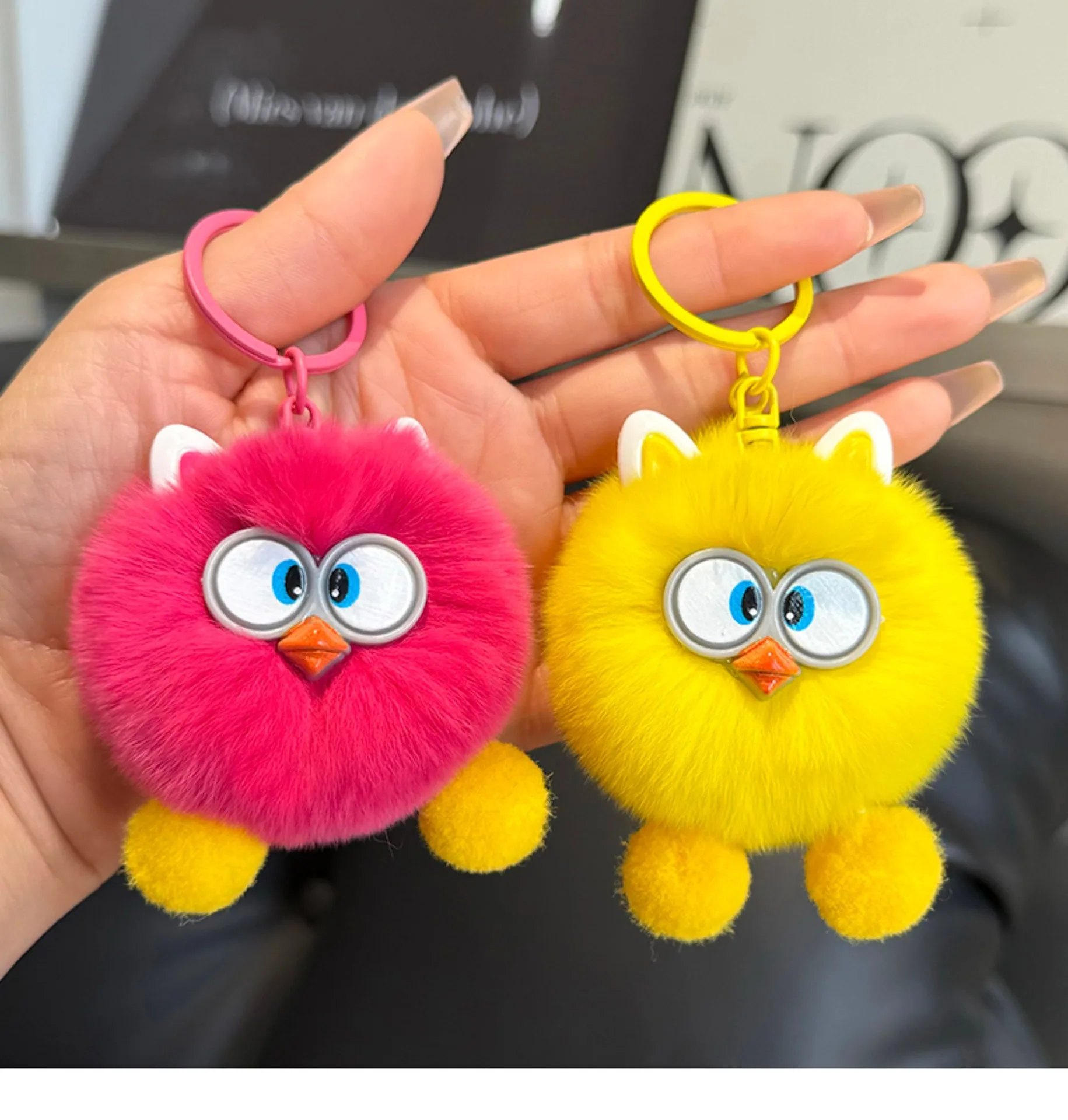 Cute Little Briquette Bag Pendant Imitation Rex Rabbit Hair Bag Exquisite Doll Pendant Cartoon Doll Car Key Chain Birthday Gift