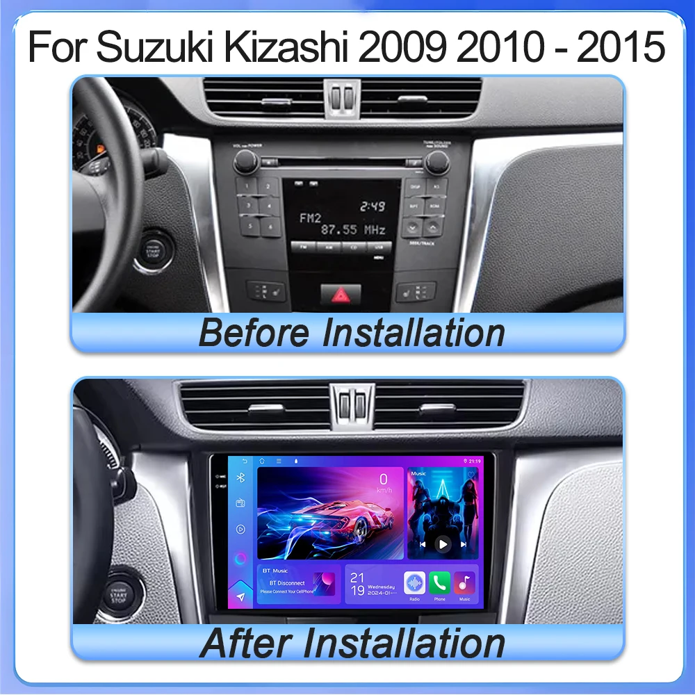 2 Din Car Stereo Radio For Suzuki Kizashi 2009 2010 - 2015 Multimedia Player Gps Wireless Carplay Android Auto Head Unit Screen