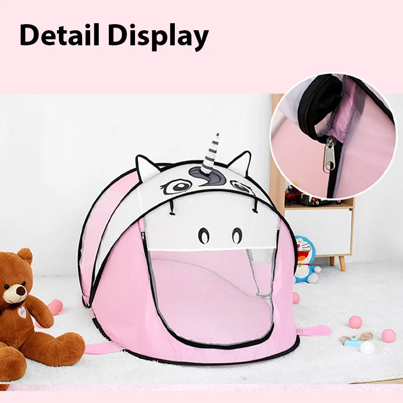 Tiendas de campaña para niños, tienda plegable con bonito oso sin montaje, casa de juegos, diversión interior/exterior, tienda emergente, juguetes para niños pequeños y niñas