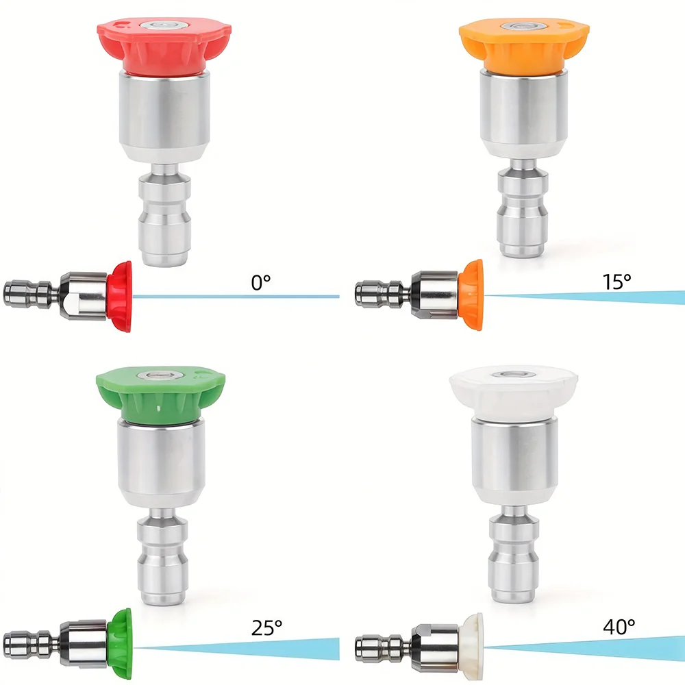 Pivoting 1/4'' Quick Connect Jet Spray Nozzles High Pressure Washer Attachment Gutter Cleaning Adaptor view 6