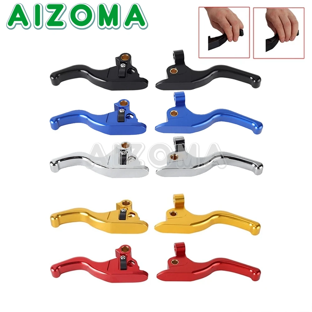 2/3-Finger Left Right Brake Clutch Lever Hand Grip Control Levers For Touring Road King Electra Street Glide 17-20 Tirke 19-20