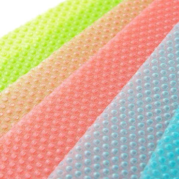 

4pcs Refrigerator Pad Transparent Pink Moisture Proof Oil Resistant Fridge Shelf Liner Storage Organizer