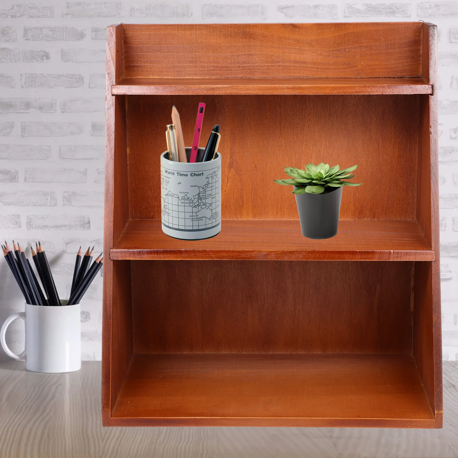 

Sturdy Wooden Multi-Layer Rack Desktop Organizer Shelf For Home Office Dormitory Household Storage Holder Wood Craft