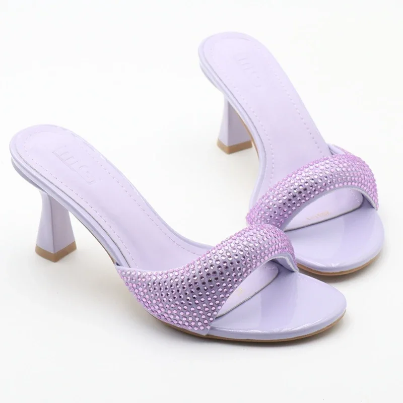 

Дизайнерские сандалии со стразами, женские сексуальные летние новые модные сандалии с открытым носком для женщин, элегантные брендовые модельные туфли на высоком каблуке