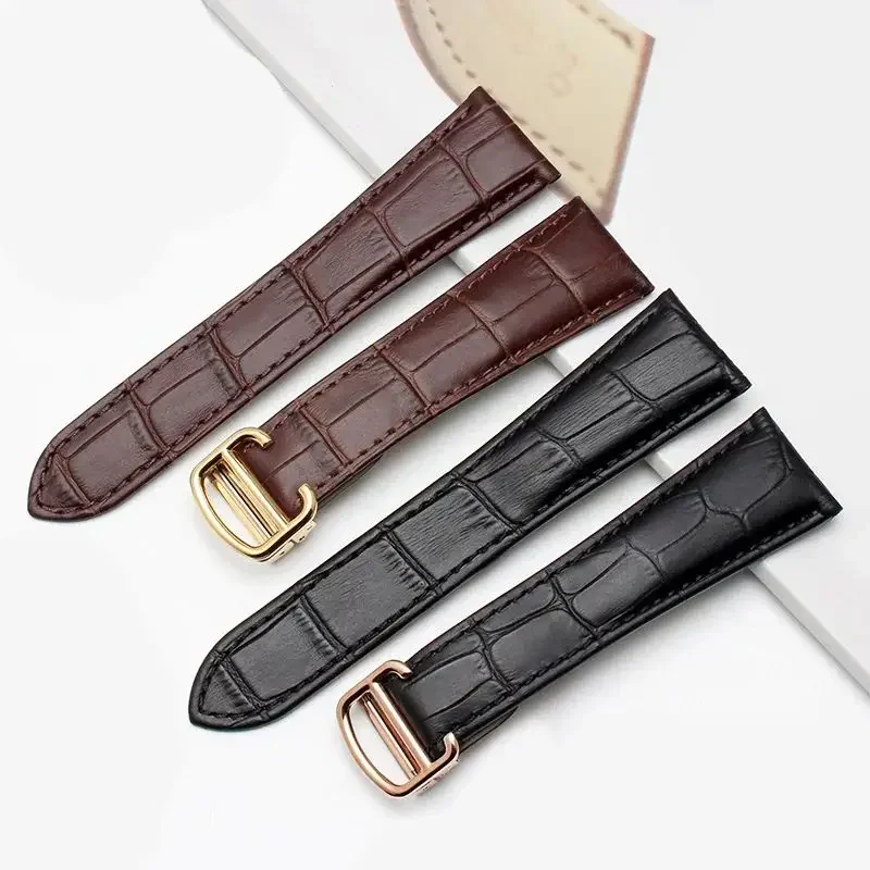 

18 20 22mm 23 24 25mm For Cartier TANk London CALIBRE Genuine Leather Watchband cowhide Folding Watch Strap men women Bracelet