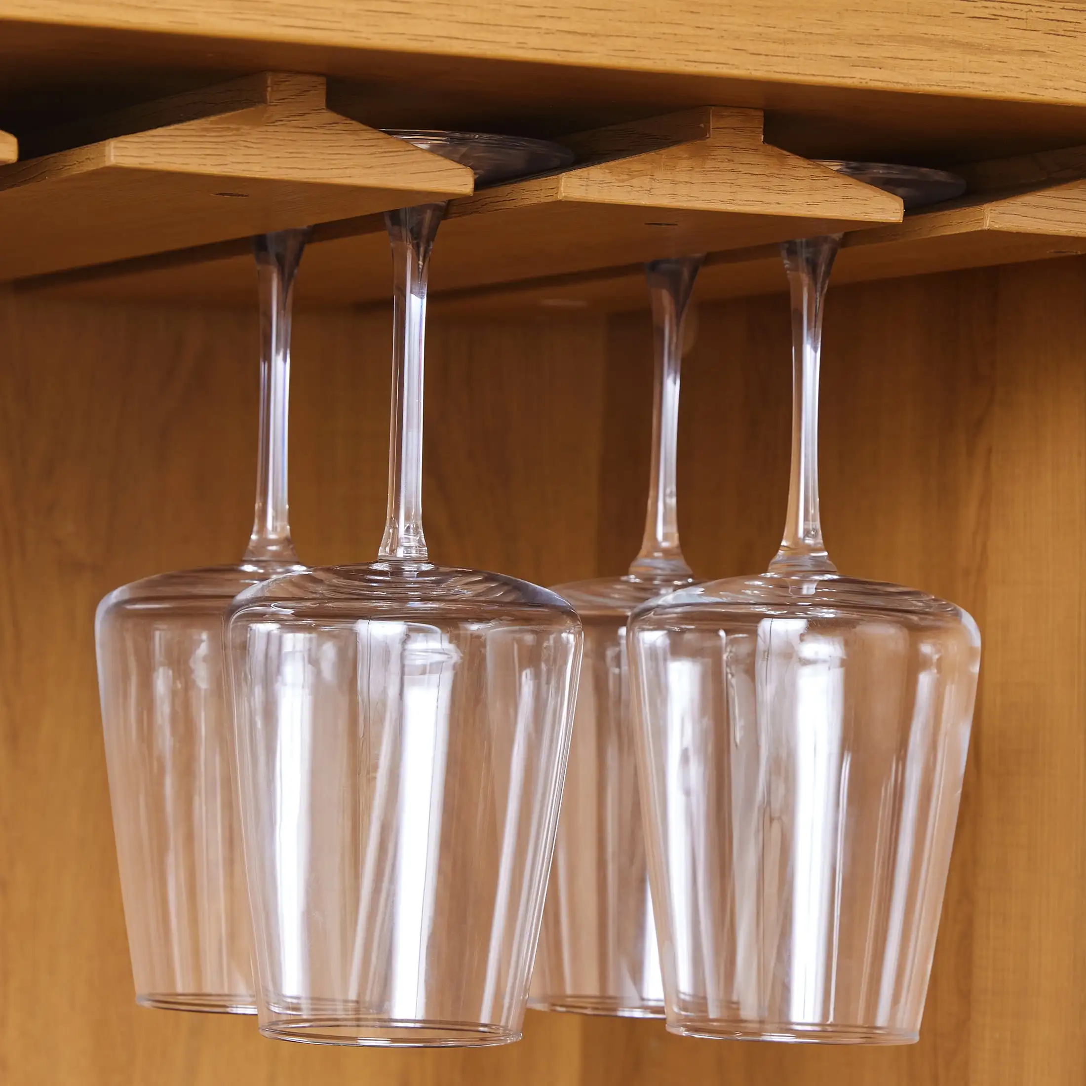 Juliet Arch Door Kitchen Cabinet, Light Honey Finish