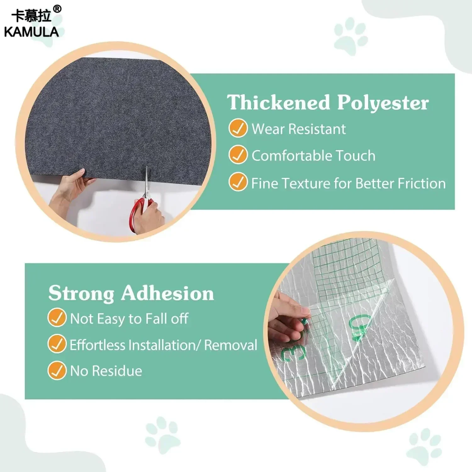 Katzenkratzmatte, selbstklebend, zuschneidbar, DIY, Katzenwand, Kletterteppich, Katzenkratzer, Möbelschutz für Couch, Wandecke – Detail 8