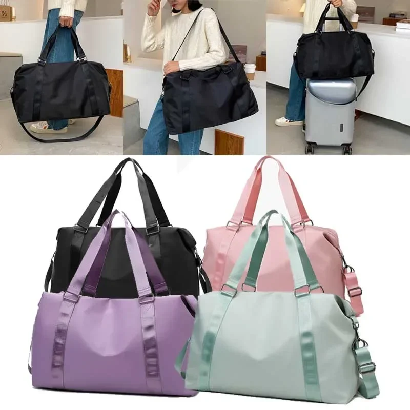 Women's Large Travel Bag Multi-Functional Duffle Tote Bag Handbags Nylon Waterproof Shoulder Bag Women Wet Dry Pockets Gym Bags