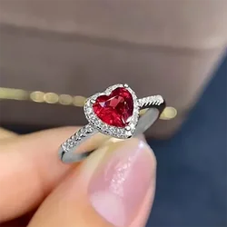 Heart Shape Red Color Cute Fashion Promise Ring for Women Girl Party Gift Finger Free Shipping Items Korean R1707-red