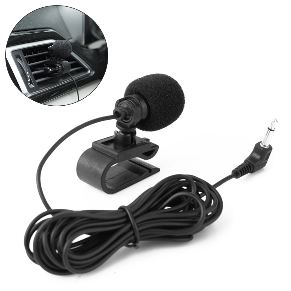 1PCS 3m 3.5mm Car Navigation External Microphone GPS Audio DVD Positioning Intercom Bluetooth External Car Paste Clip Microphone