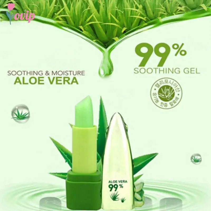 99% Aloe Vera Natural Temperature Change Color Lipstick Moisturizer Nutritious Lip Blam Winter Protect Lips Tint Lipblam