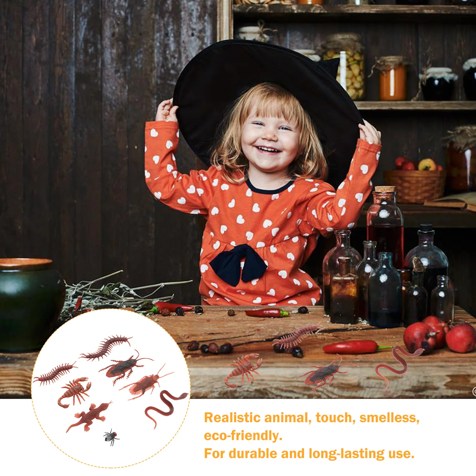 80 pezzi di insetti finti realistici, insetti di simulazione per la festa del primo di aprile di Halloween, geco artificiale ecologico