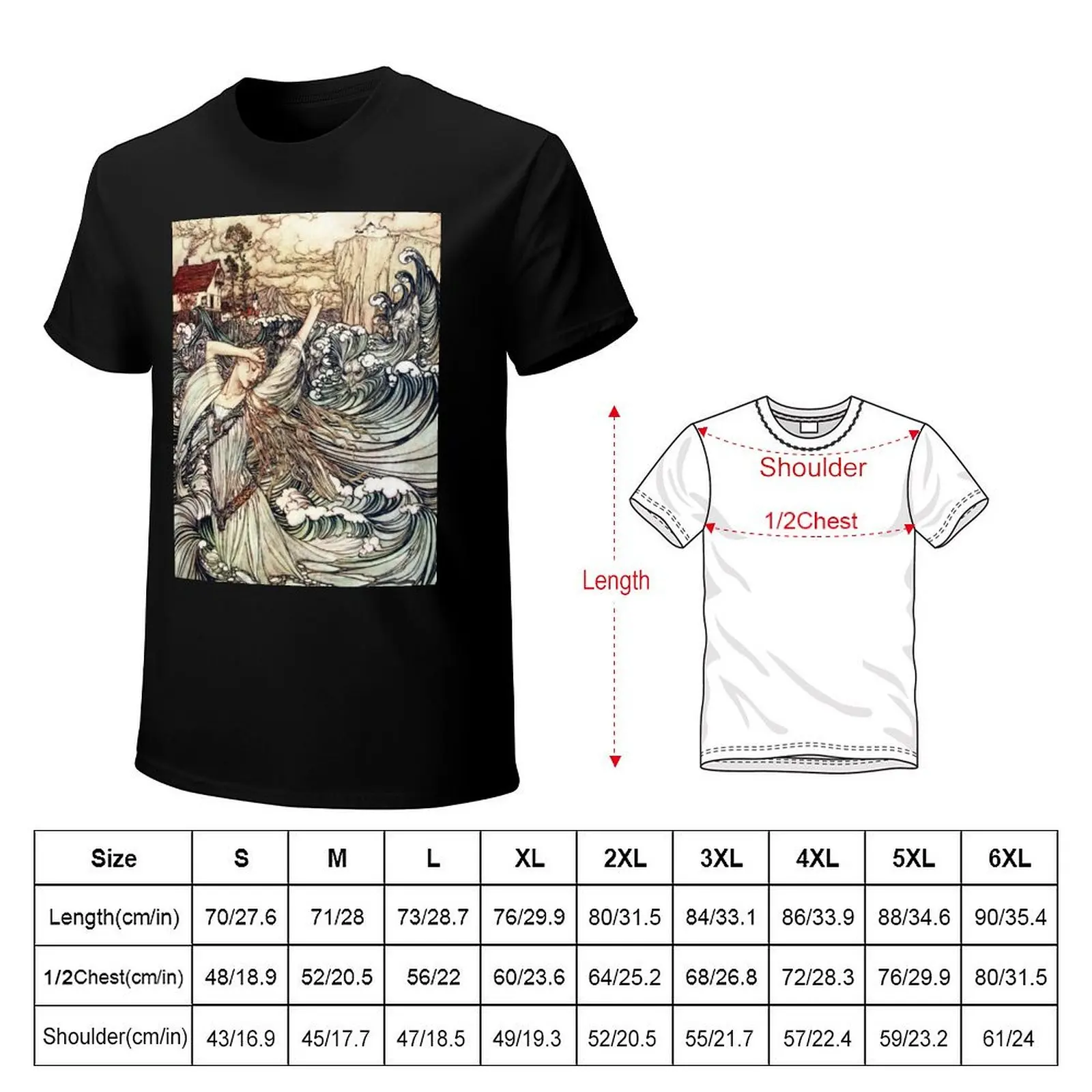 Undine - Arthur Rackham T-Shirt t shirts for man cotton T-Shirt