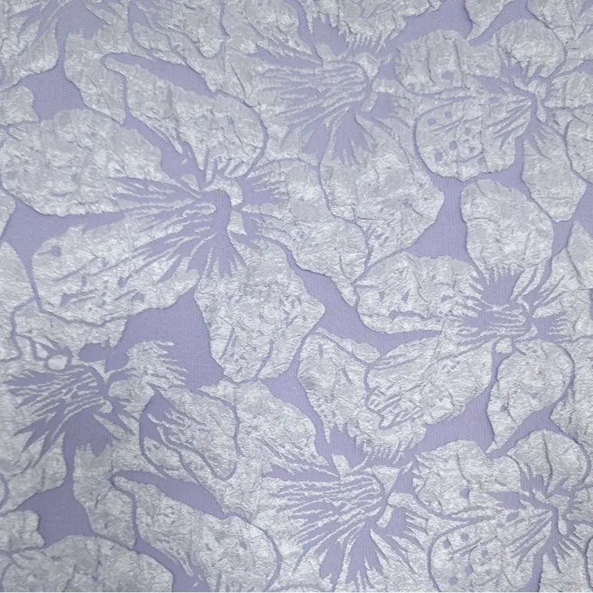 قماش كريب فقاعي من قماش الجاكار مع نسيج كبير لتخفيف الزهور للنساء بدون حمالات، مادة ملابس ذاتية الصنع الأكثر مبيعًا