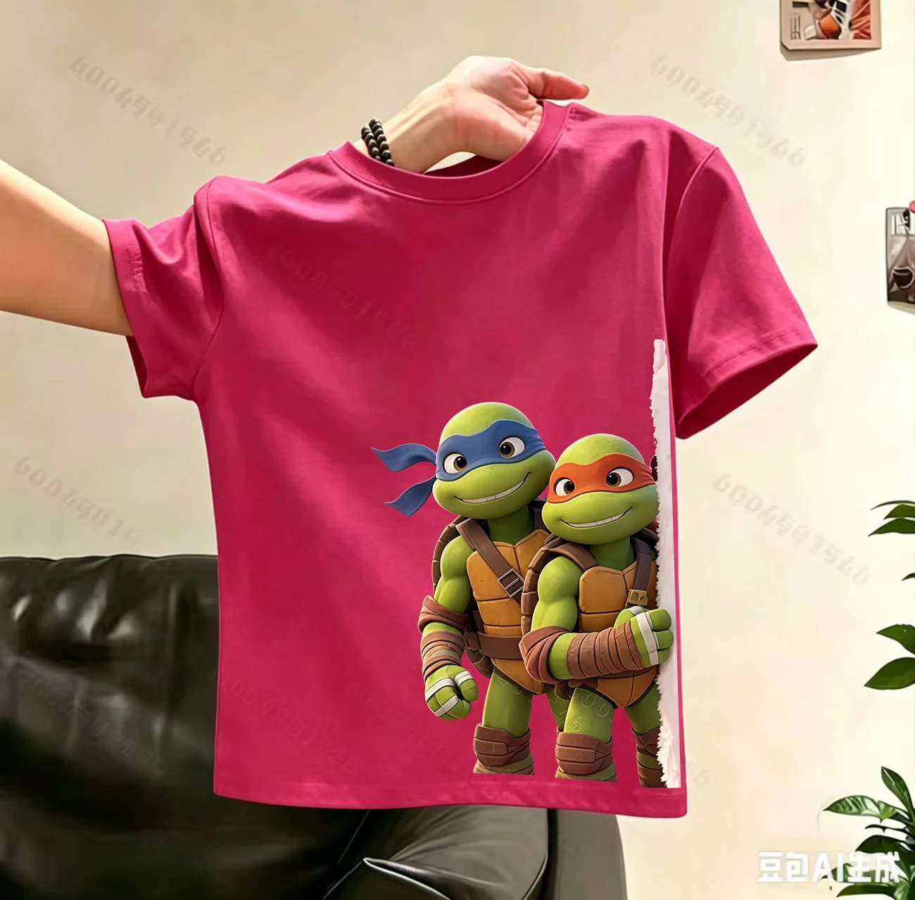Ninja Turtles Children's Short-Sleeved Summer New Style Boys and Girls Cartoon Print T-Shirt Pure Cotton Breathable Top - view 4