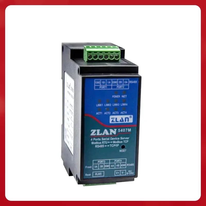 Server seriale industriale di alta moda4 porte da RS485 a RJ45 Ethernet TCP/IP a montaggio su guida seriale ZLAN5407M