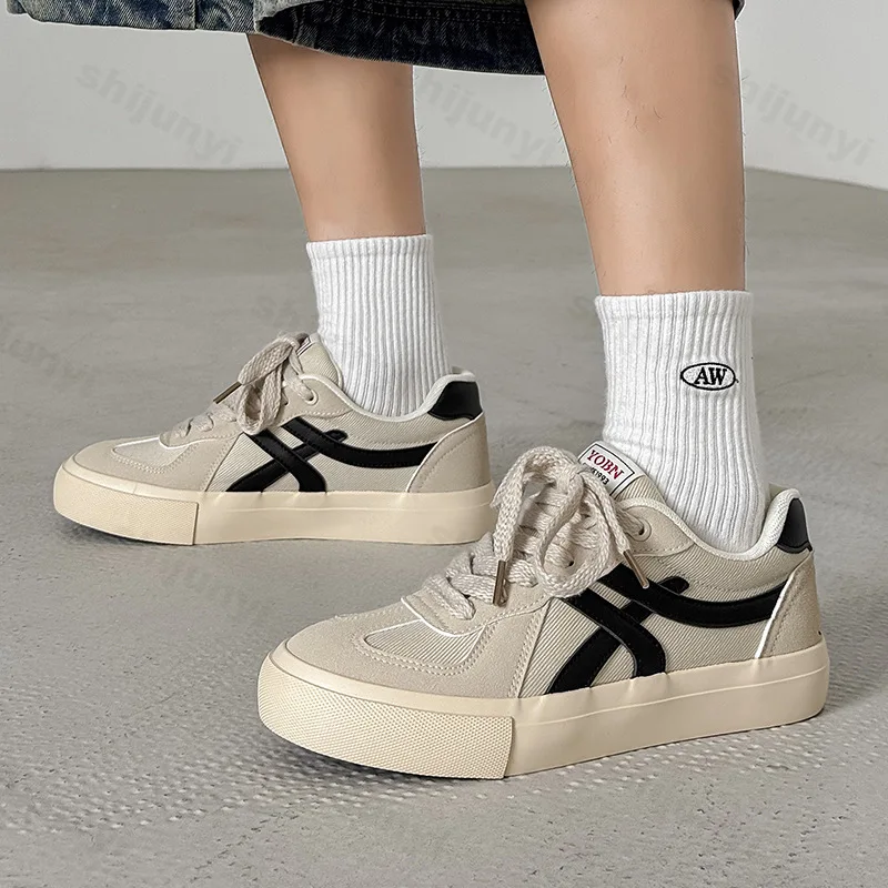 

Men Shoes Sneakers Soft Sole Anti Slip Casual Student Lace Up Outdoor 2025 Running Skateboarding Shoe Fashion Vulcanized Shoes