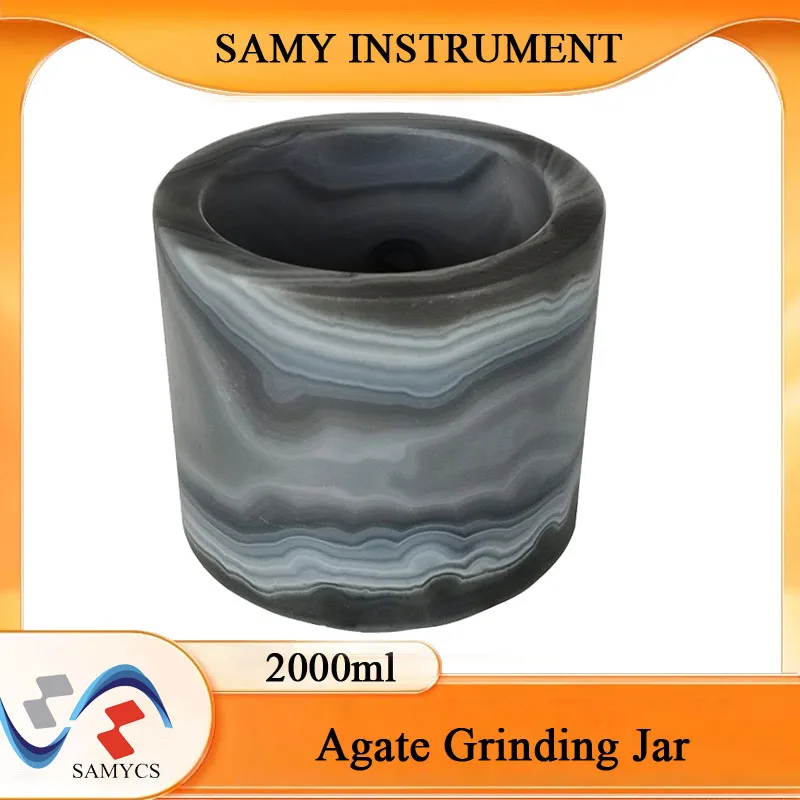 2L Large Capacity Wear-resistant Grinding jar Food Grade Planetary Ball Mill Agate Jar for Various Laboratory Grinding