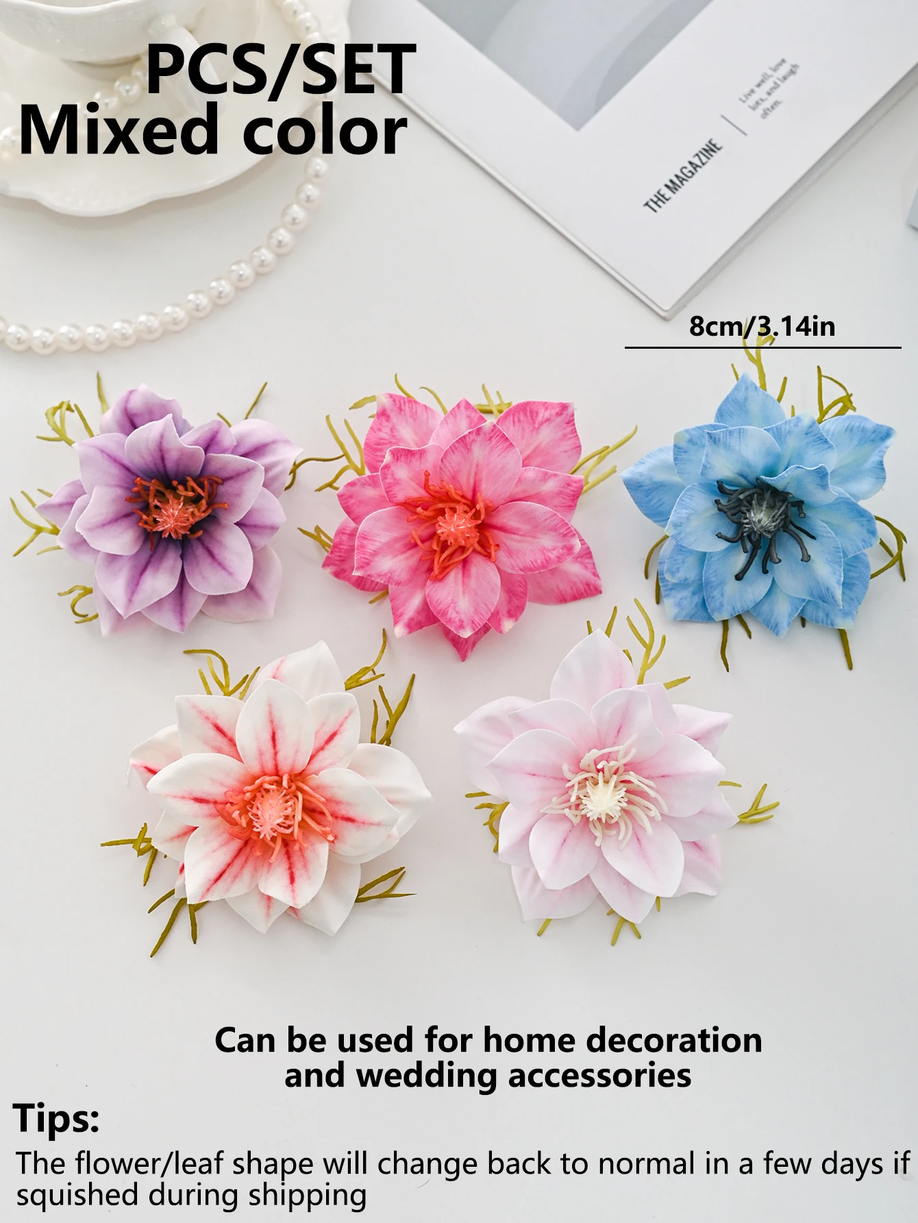 5/10 Stück künstliche Blumenköpfe aus Seide für Heim, Zimmer, Tischdekoration, Hochzeitskranz, Garten, Hof, Bogen, Party, Vase, DIY-Geschenk, Süßigkeitenbox, Requisiten – Detail 7