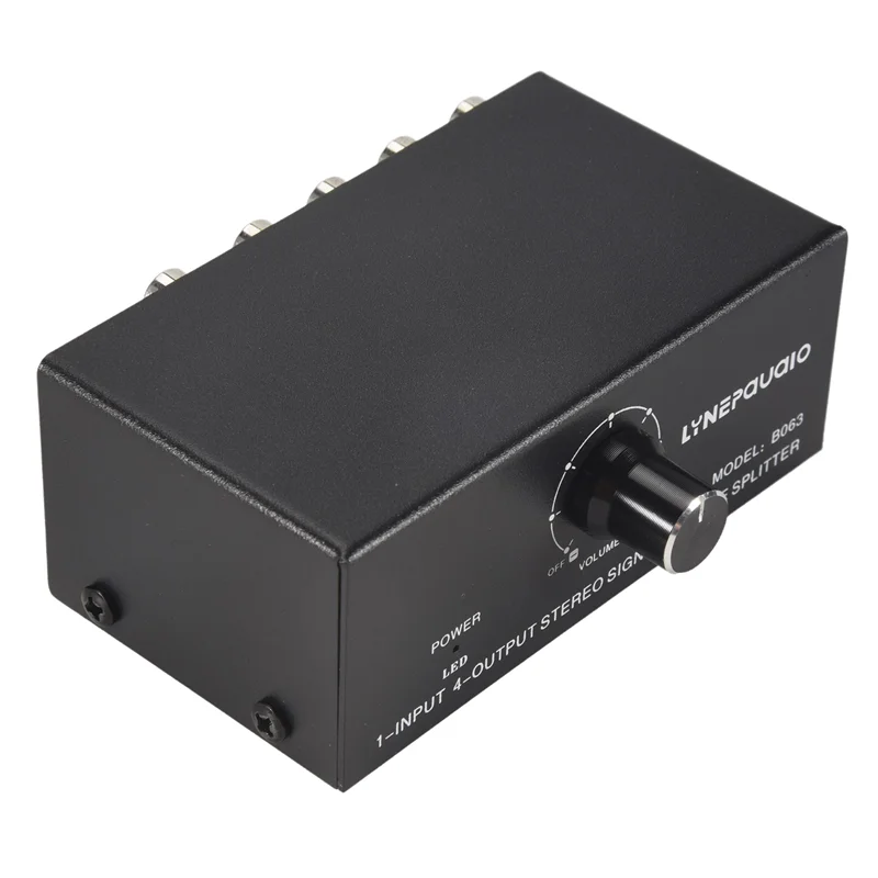 1 في 4 خارج مصدر إشارة ستيريو الفاصل جهاز توزيع إشارة تردد الصوت غير استهلاك الناتج RCA Interface-B65A