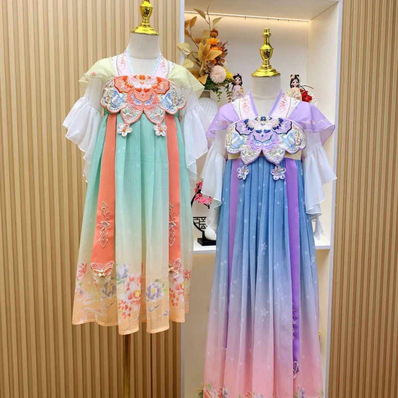 New Chinese Style Girls' Hanfu Children's Chest-Length Ru Skirt Summer Fairy Tang Suit Ancient Costume Ethnic Performance Outfit