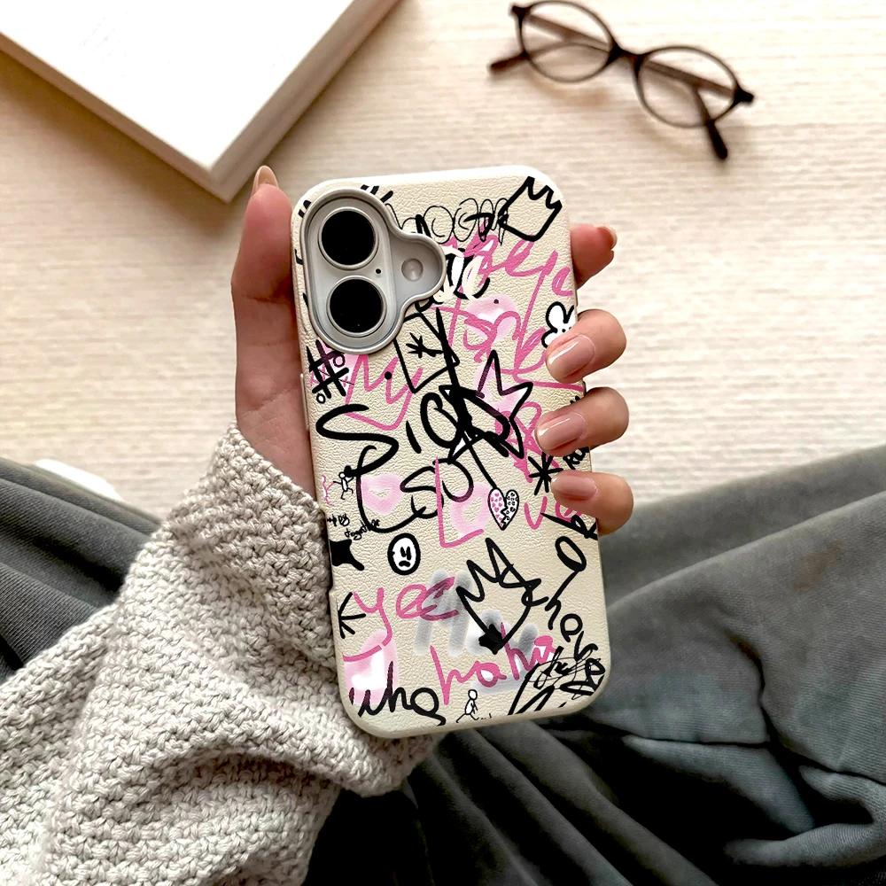 Retro-Graffiti-Y2K-Schutzhülle für iPhone 16 15 Pro Max Hüllen iPhone 17 11 12 13 ProMax 14 15 16 Plus 8 XS XR Stoßfeste TPU-Abdeckung – Detail 9