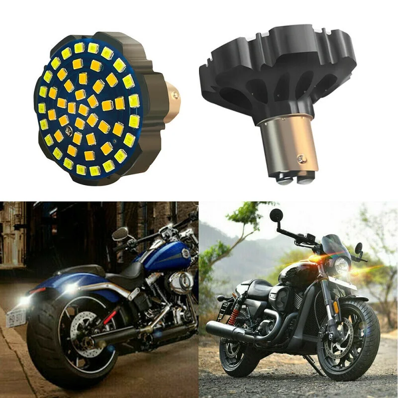 Canbus 2-Inch Switchback LED Front Turn Signal Light Bulbs For Harley Davidson No Hyper Flash No Resistor Required