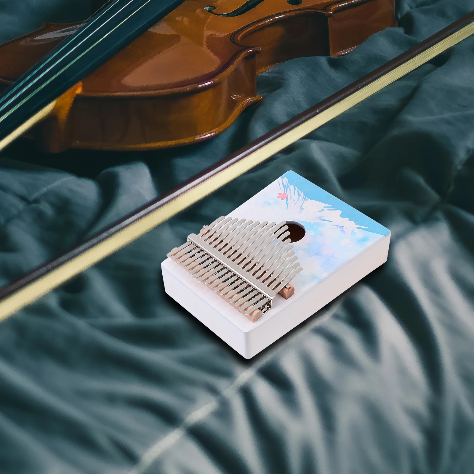 

1Set Portable Thumb Piano Sky-Blue Durable 17 Keys Kalimba Beginner Finger Piano Music Tool Kids Introductory Musical Instrument