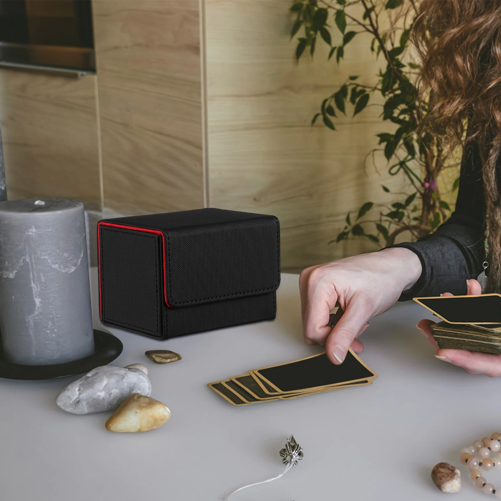 

Card Storage Box Large Capacity Polyester Material for Trading Playing Game Cards Deck Organizer Closure Travel