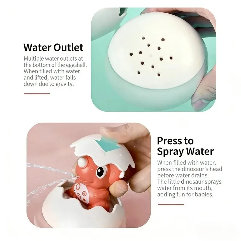 لعبة رذاذ الماء لاستحمام الطفل، لعبة استحمام حمام الطفل، لعبة رأس دش بيضة الديناصور، يمكن أن تطفو للتفاعل بين الوالدين والطفل #3
