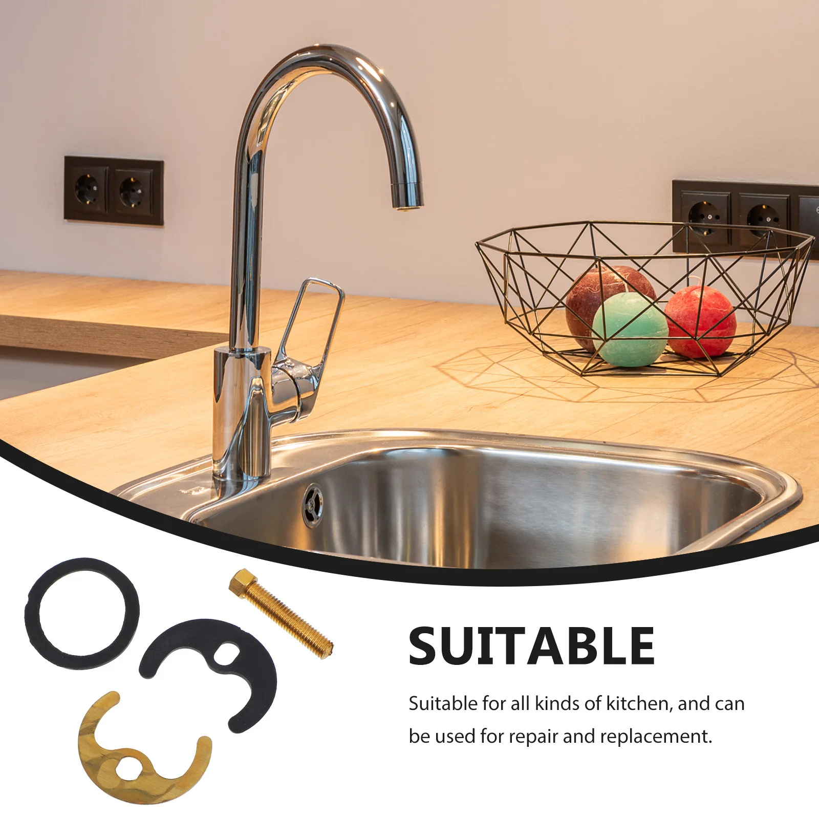 صنبور المطبخ حدوة الحصان تصاعد عدة غسالة من الفولاذ المقاوم للصدأ قفل الجوز لإصلاح صنبور المغسلة استبدال تركيبات الأجهزة #2