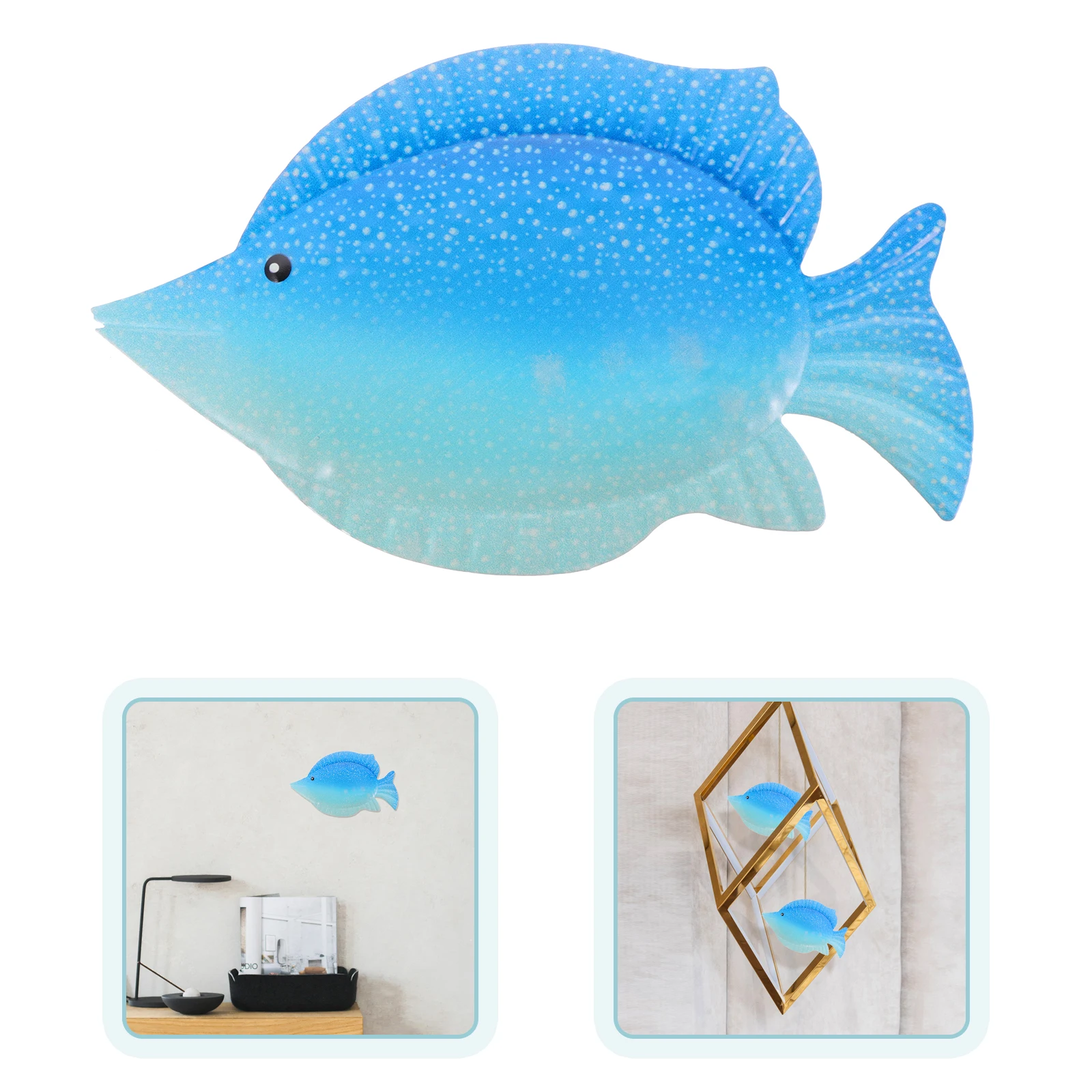 

Nautical Wall Decor Wrought Iron Fish Pendant Decorations Seaside Retro Home Rustic