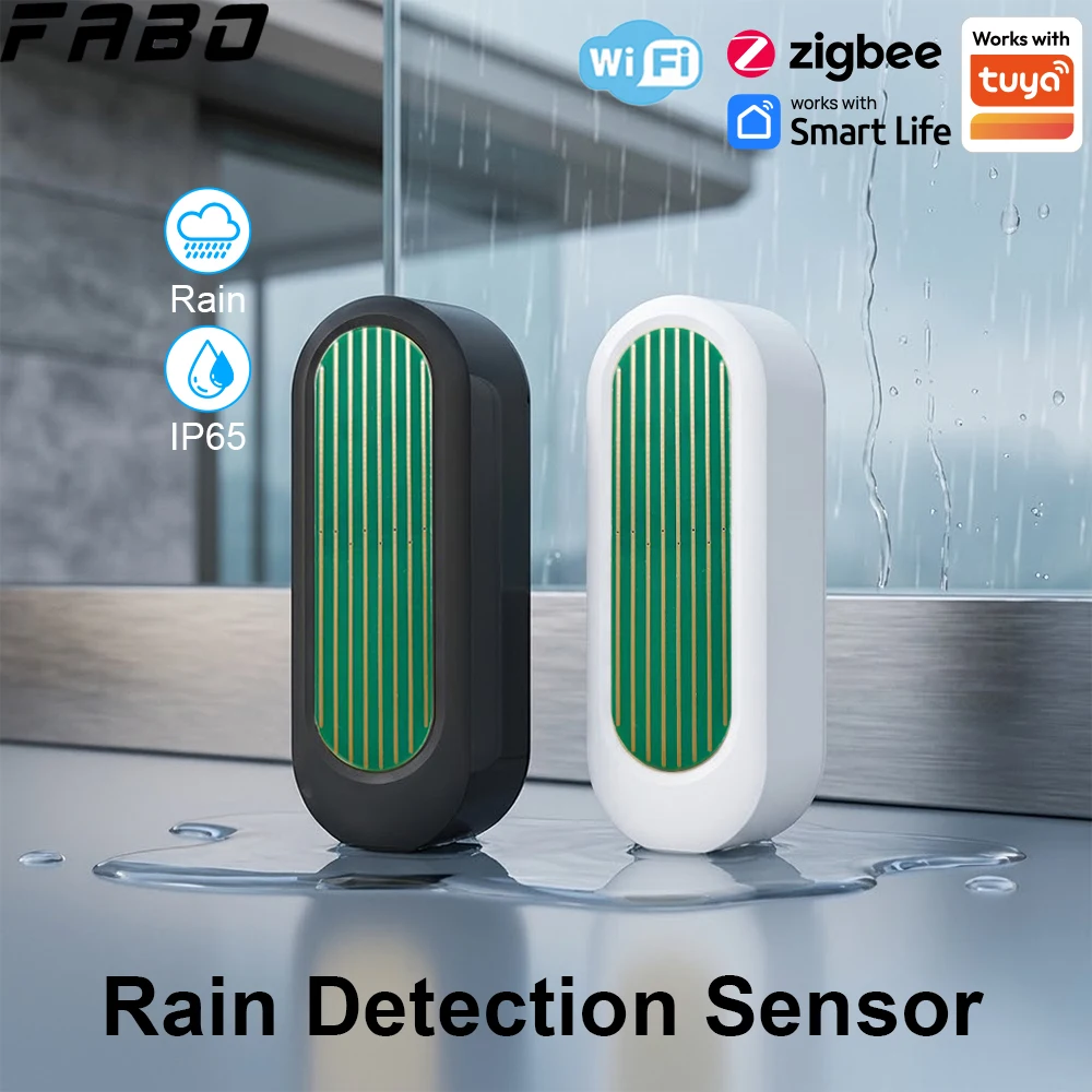 New Tuya WiFi/Zigbee Rain Sensor IP65 Waterproof Outdoor Precipitation Monitor Rain Drop Sensor Real-Time APP Push Alert