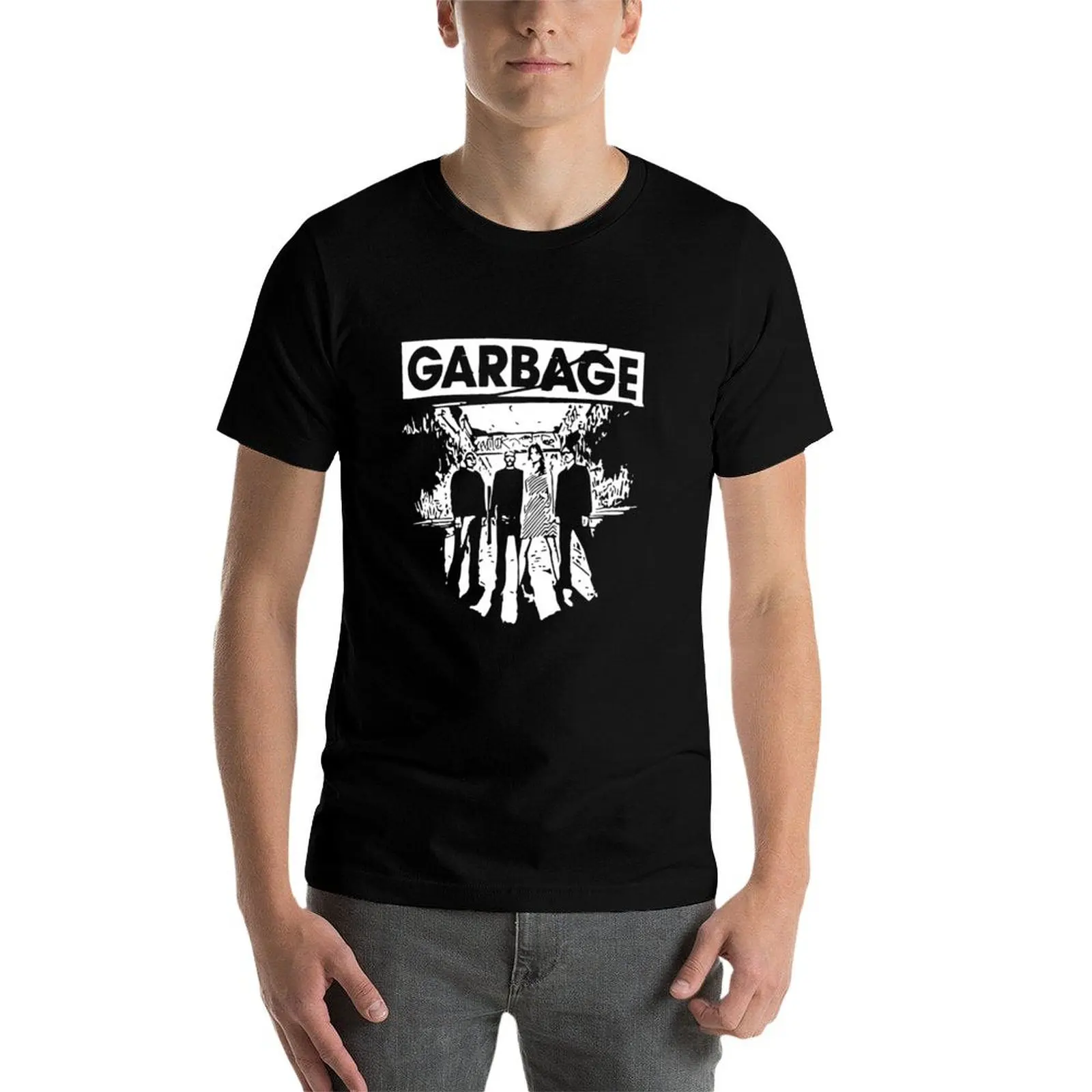 

Garbage painting black and white four member T-Shirt anime tshirt T-Shirt