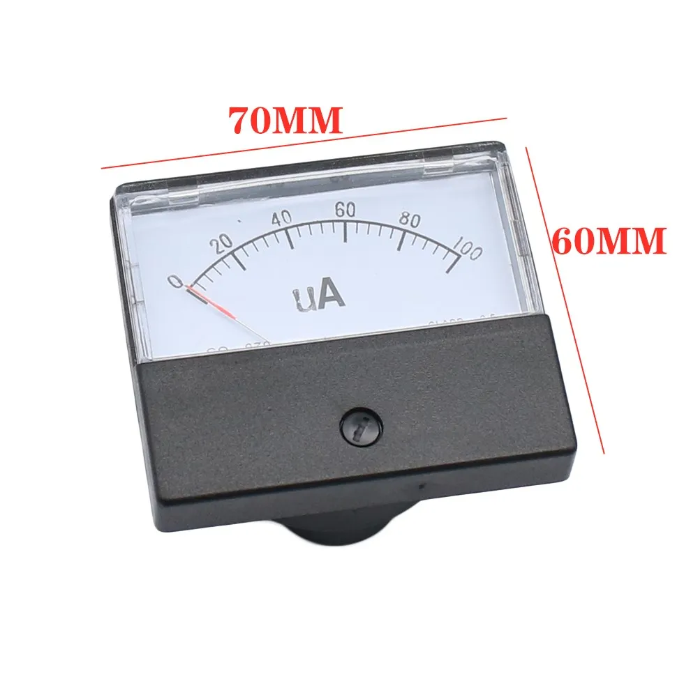 DH-670 uA Analog Microammeter Panel Ampere Meter Current Meter Current Tester DC 50uA 100uA 200uA 300uA 500uA 1000uA