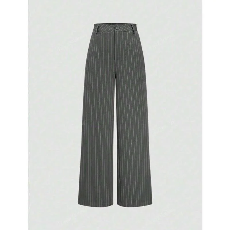 Casual listra cintura alta perna larga calças de perna reta cross-border sle masculino outono sete quartos sve conjunto de roupas esportivas