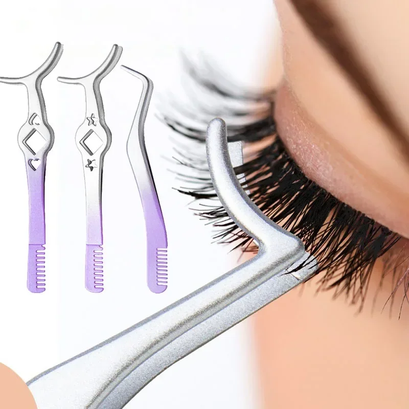 Clip per estensione ciglia finte Pinzette per ciglia Strumenti di bellezza per trucco Applicatore per ciglia finte Pinzette Aiuti Strumenti per piegaciglia