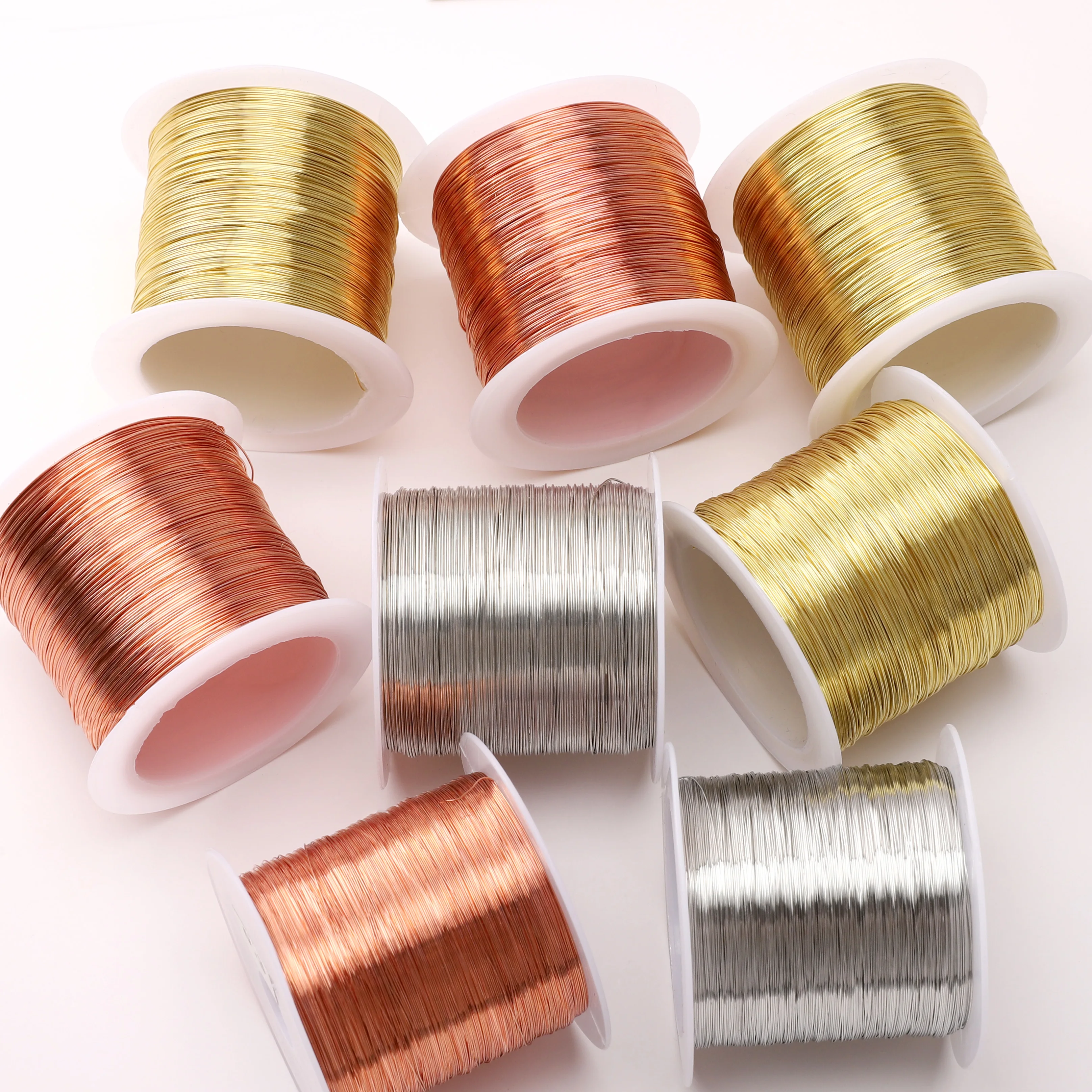 100 متر/لفة 0.3/0.4 مللي متر الأسلاك النحاسية الديكور سلسلة لصنع المجوهرات قلادة سوار ذاتي الصنع إكسسوارات الشعر والحرف الأخرى