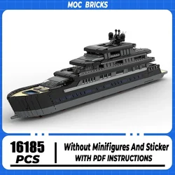 Boat Model Moc Building Bricks Large Luxury Yacht Mini scale Technology Modular Blocks Gifts Toys For DIY Sets Assembly