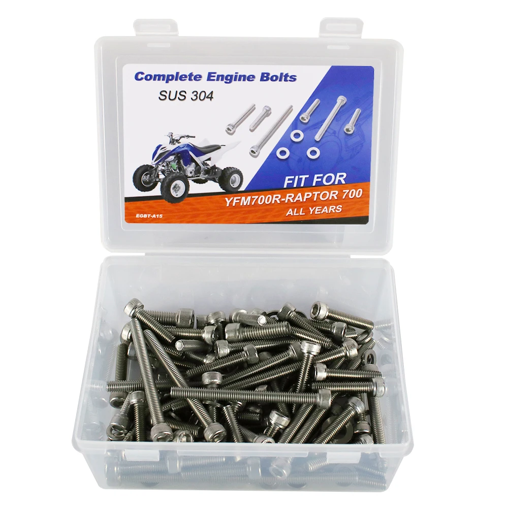 

140PCS ATV Stainless Engine Bolts Screws Kits For YAMAHA YFM700R-RAPTOR 700 ALL YEARS Motorcycle Stainless Bolts Screw Kits