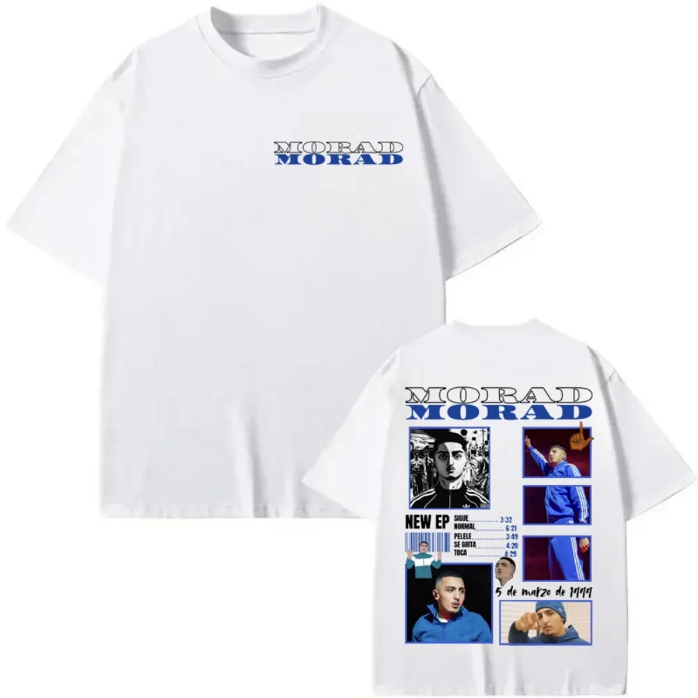 مغني الراب موراد جولة 2025 ميرش تي شيرت موضة الهيب هوب خمر تي شيرتات قصيرة الاكمام الرجال النساء عادية فضفاض تيز القطن تي شيرت