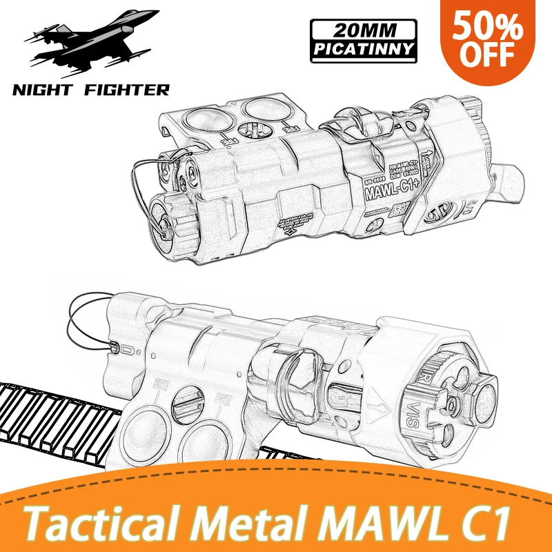 

Metal Version MAWL C1 PEQ M300 M600 Flashlight