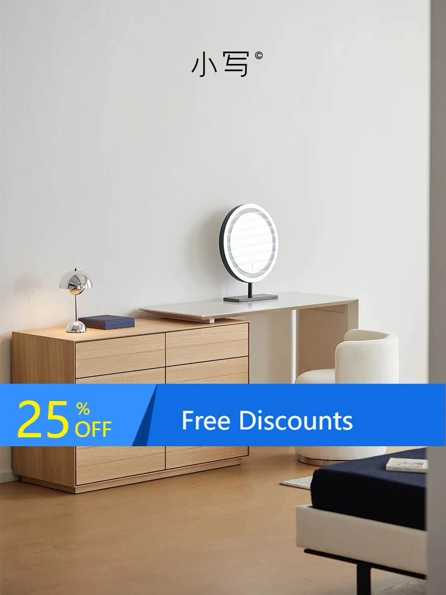 

BF Dressing Table and Chest of Drawers Integrated Minimalist Japanese Style Solid Wood Cream Color Natural Wood Bedroom