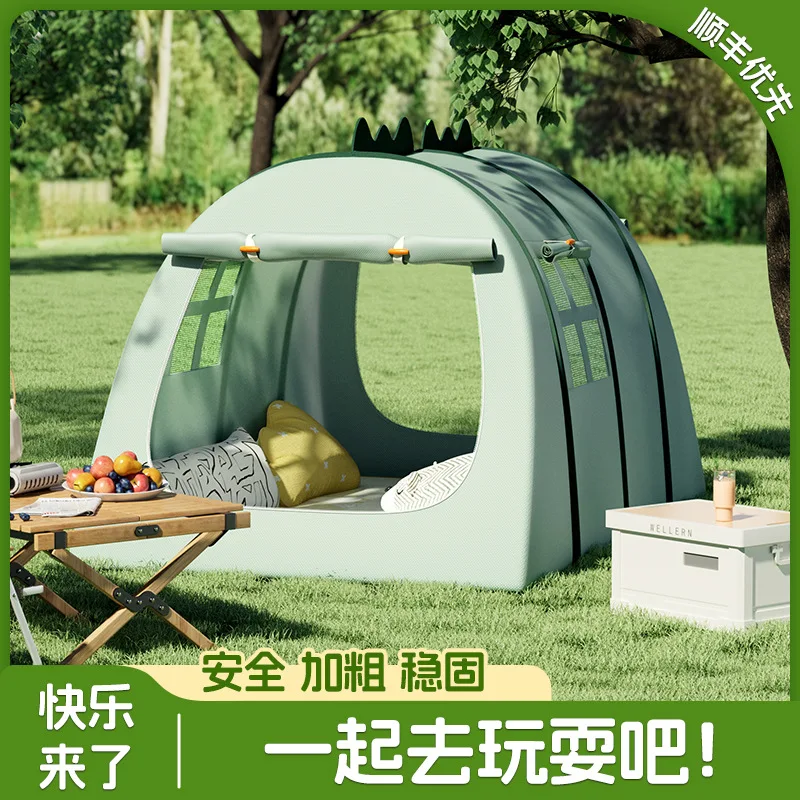 Tenda per bambini Casa giocattolo portatile Giochi per ragazzi e ragazze Tenda antizanzare Piscina con palline Apertura rapida Piccolo dinosauro giocoso